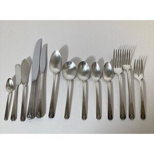 1- 13 Piece Oneida Prestige 1945 Bordeaux Pattern Flatware Place Setting‎